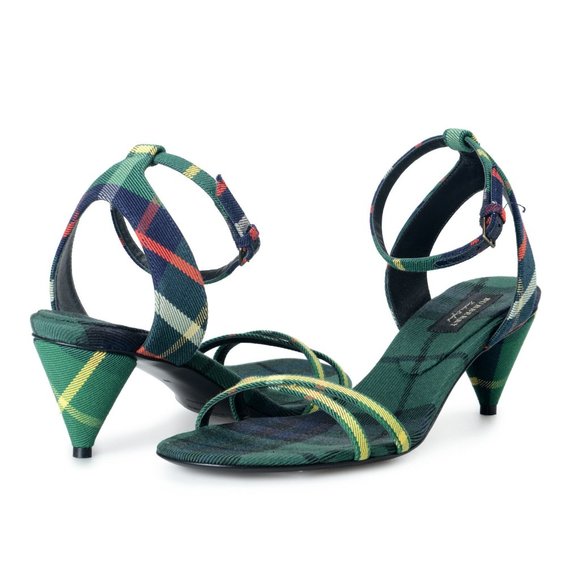 BURBERRY London Womens Canvas Check Heeled Sandals - Picture 7 of 7